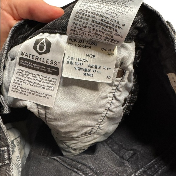 Levi's‎ 501 Short Trashed Black denim shorts size 28 - Picture 7 of 9